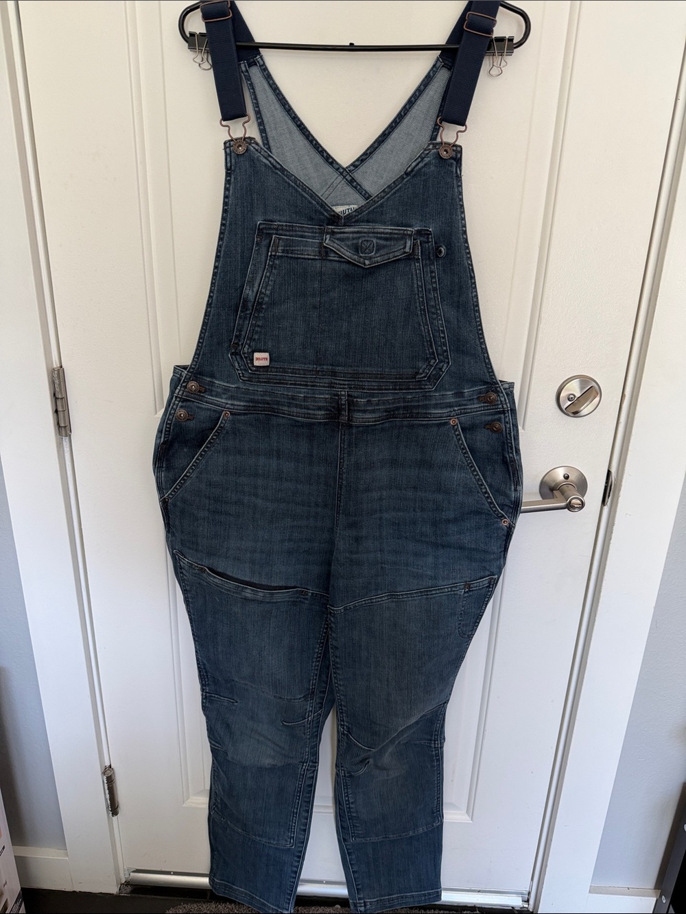 Duluth Trading Co. Double Flex Denim Overalls with Adjustable Straps